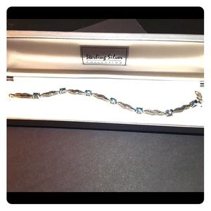Sterling Silver Blue Topaz Bracelet